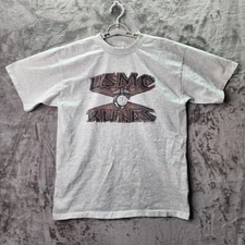 1996 Vintage USMC Rules Tee L Gray Single‑Stitch Marines EGA USA Murina