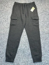 Goodfellow Cargo Joggers Men’s Small Dark Gray Ultra Soft Activewear Tapered Leg