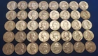 Lot of 40 ($10 face) *Circulated* 90% Silver Washington Quarters all pre 1965