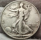 1936 D Walking Liberty Half Dollar - 90% Silver - Great Album Filler - WL-36d