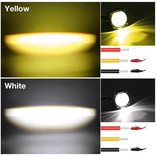 2x 2inch 8D LED Work Light Pods Driving Fog/Spot Lamp Offroad SUV Yellow White - Picture 4 of 13