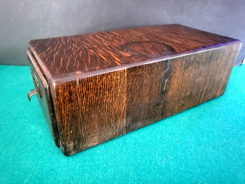 Antique c1910 Macey Quarter-Sawn Oak File Drawer, Index Card Cabinet 14" Long - Picture 5 of 14