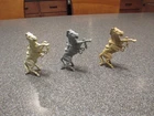 THREE VINTAGE MARX ROY ROGERS WESTERN TOWN PLAYSET HORSES 54MM