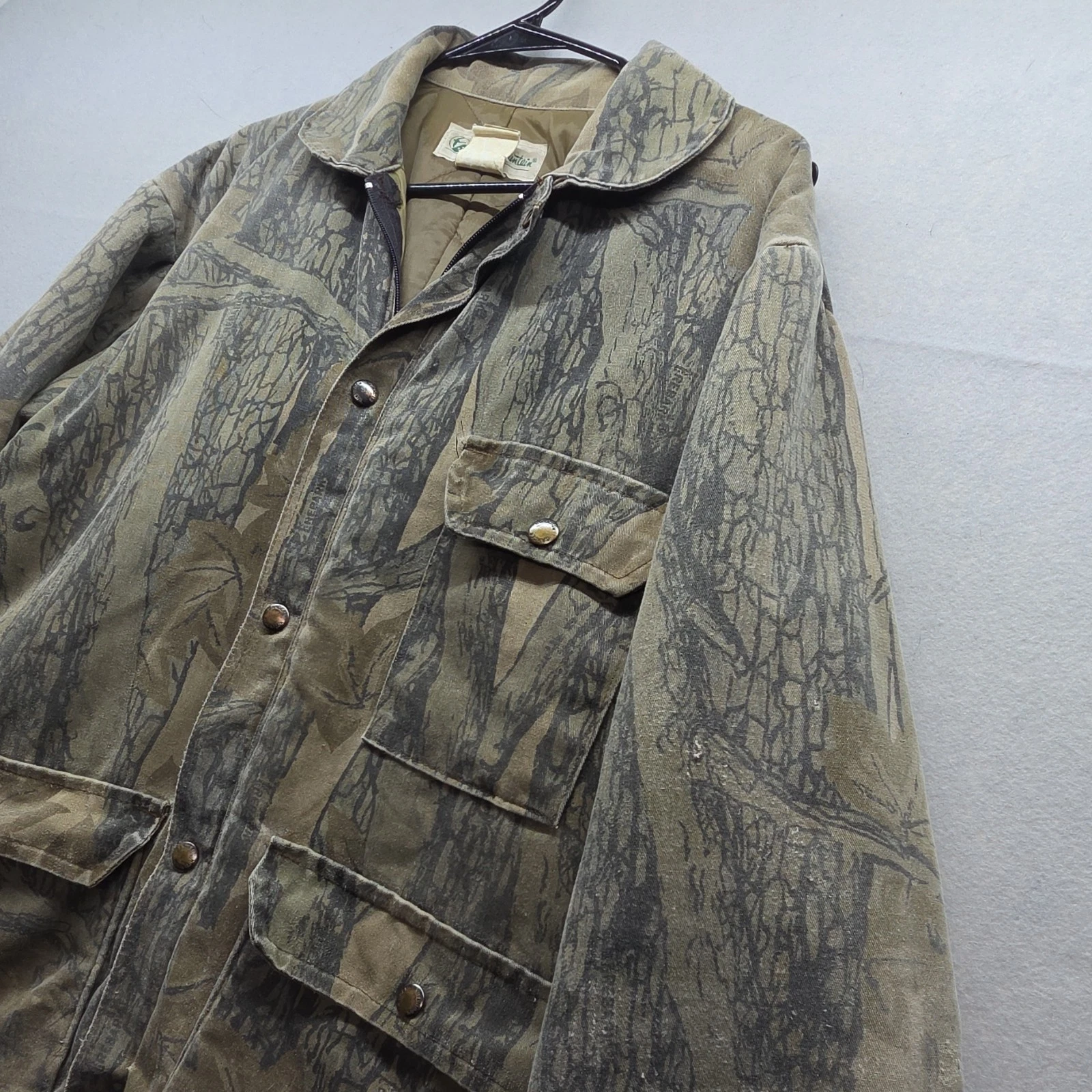 VTG 90s Mossy Oak Treestand Camo Jacket Mens Medium 3 Pocket Field Hunting Coat - product detail image 4