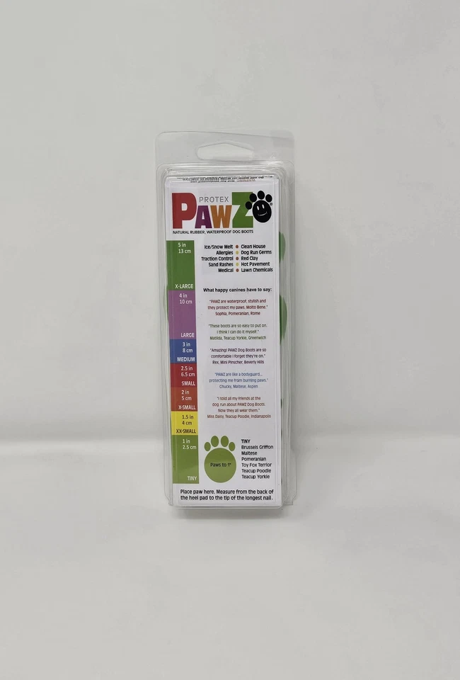 Botas de Goma PAWZ para Perros Verde Talla Pequeña Impermeables Reutilizables Protex 8 Total Foto 2 de 4