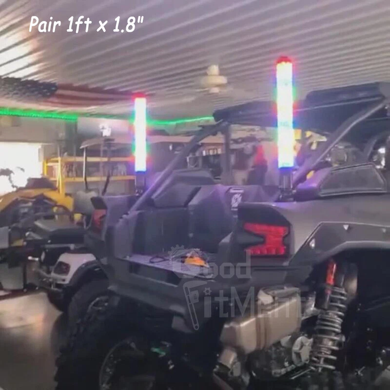 Para Arctic Cat Wildcat 1000 2012-2015 1FT RGB LED luz chicote gordo perseguição em espiral - Imagem 3 de 4