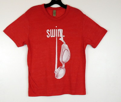 Alternative Earth Mens M Tee Shirt SWIM Spellout Red Goggles
