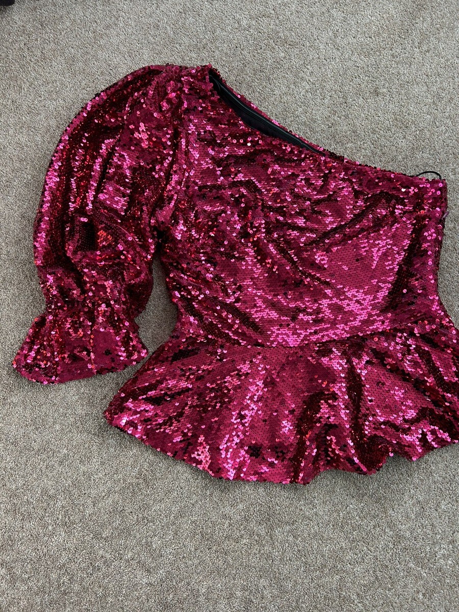 ANS DOTSLOEVNER Shoulder Tops Pink タグ付き ANS DOTSLOEVNER Shoulder Tops Pink タグ付き