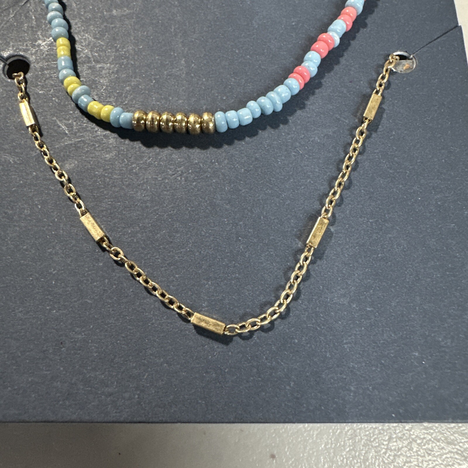 Universal Thread Gold Chain & Multicolor Bead 3 Anklet Set Pack | eBay