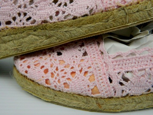 Montego Bay Club Pink Espradrilles Shoes Size 8 Open Knit Fabric Slip On - Picture 6 of 6
