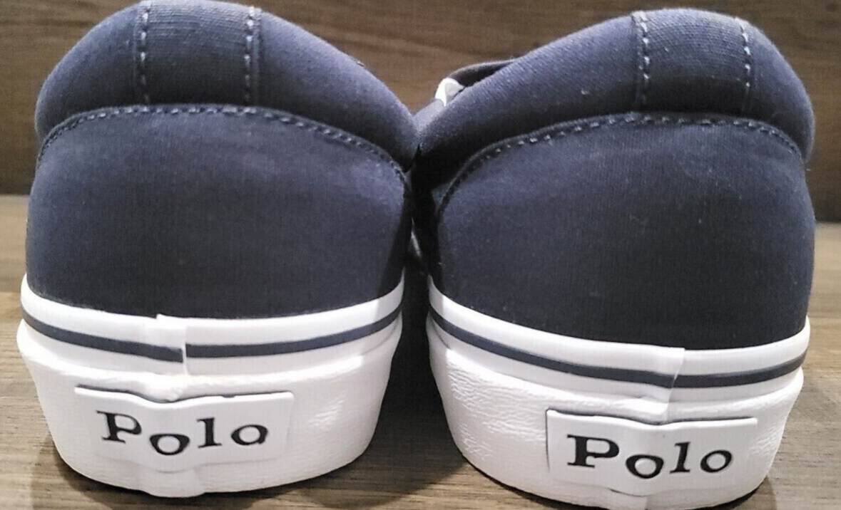 POLO RALPH LAUREN KEATON ALLOVER PONY SLIP ON SCARPE UOMO COLORE NAVY ROSSO TAGLIA 12D