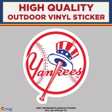 Old New York Yankees Logo, High Quality Vinyl Stickers