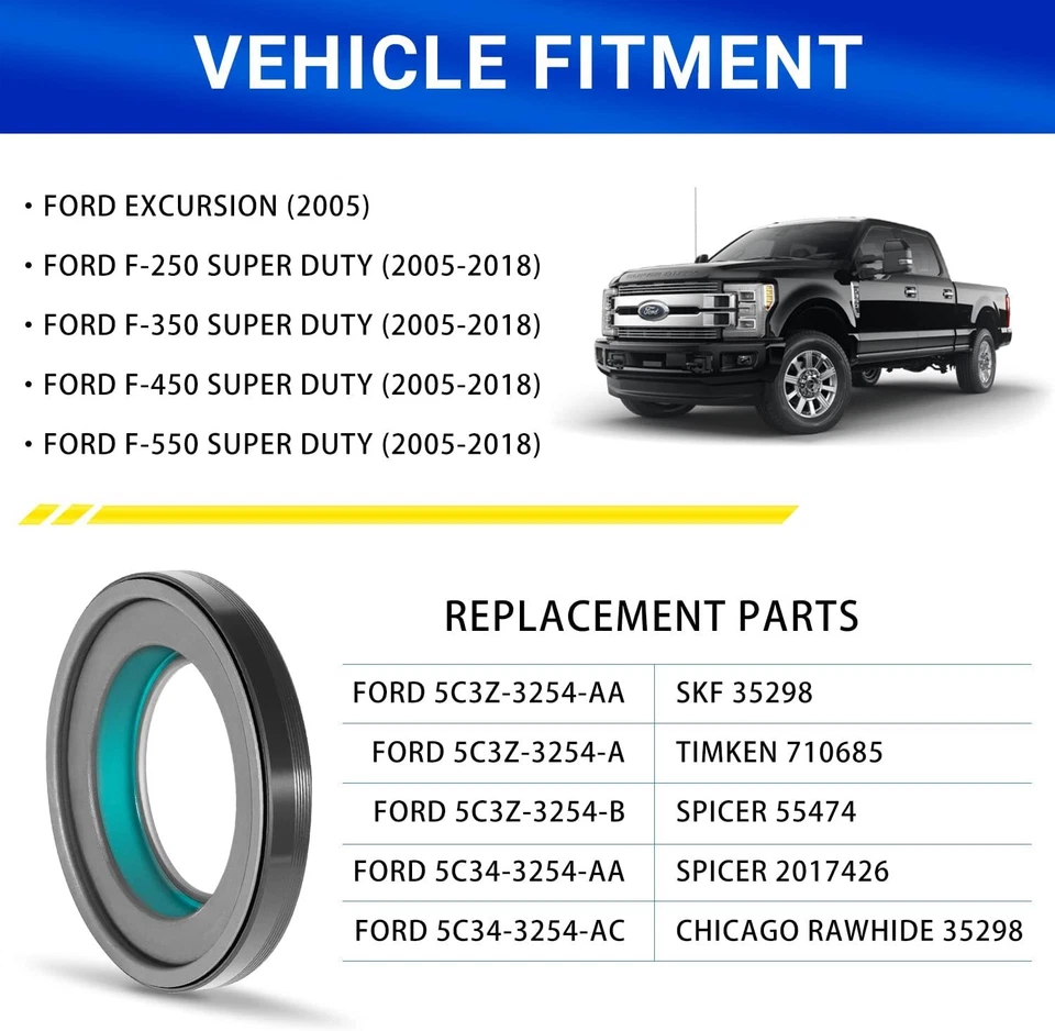 710685 Sello de eje para Ford F-250 F-350 F-450 F-550 Super Duty 2005-2018 Foto 2 de 4