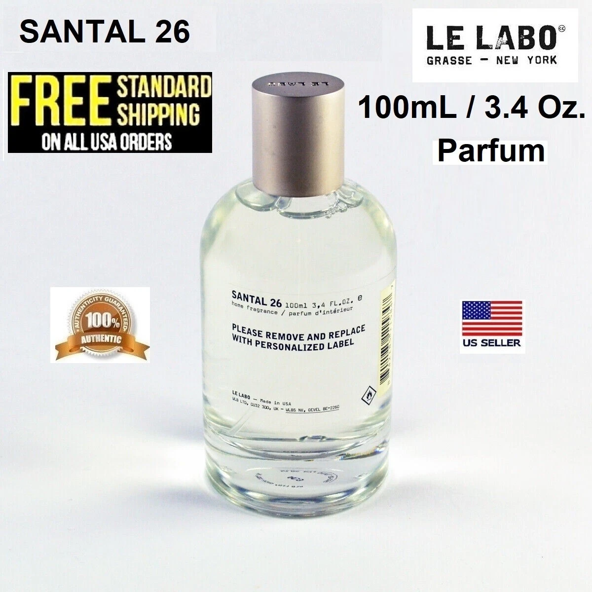 Le Labo SANTAL 26 Home Fragrarce Parfum EDP Spray Size 100mL 3.4