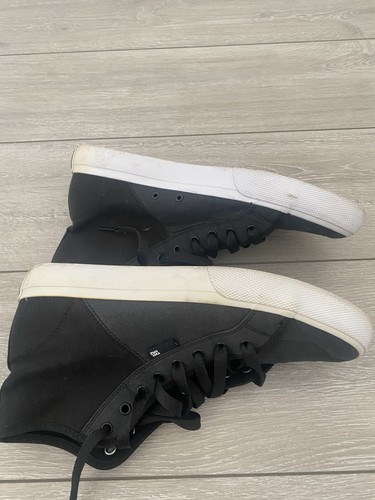 DC Black Hi Top Trainers (Skateboard Shoes) UK Size 9.5 - Picture 8 of 11
