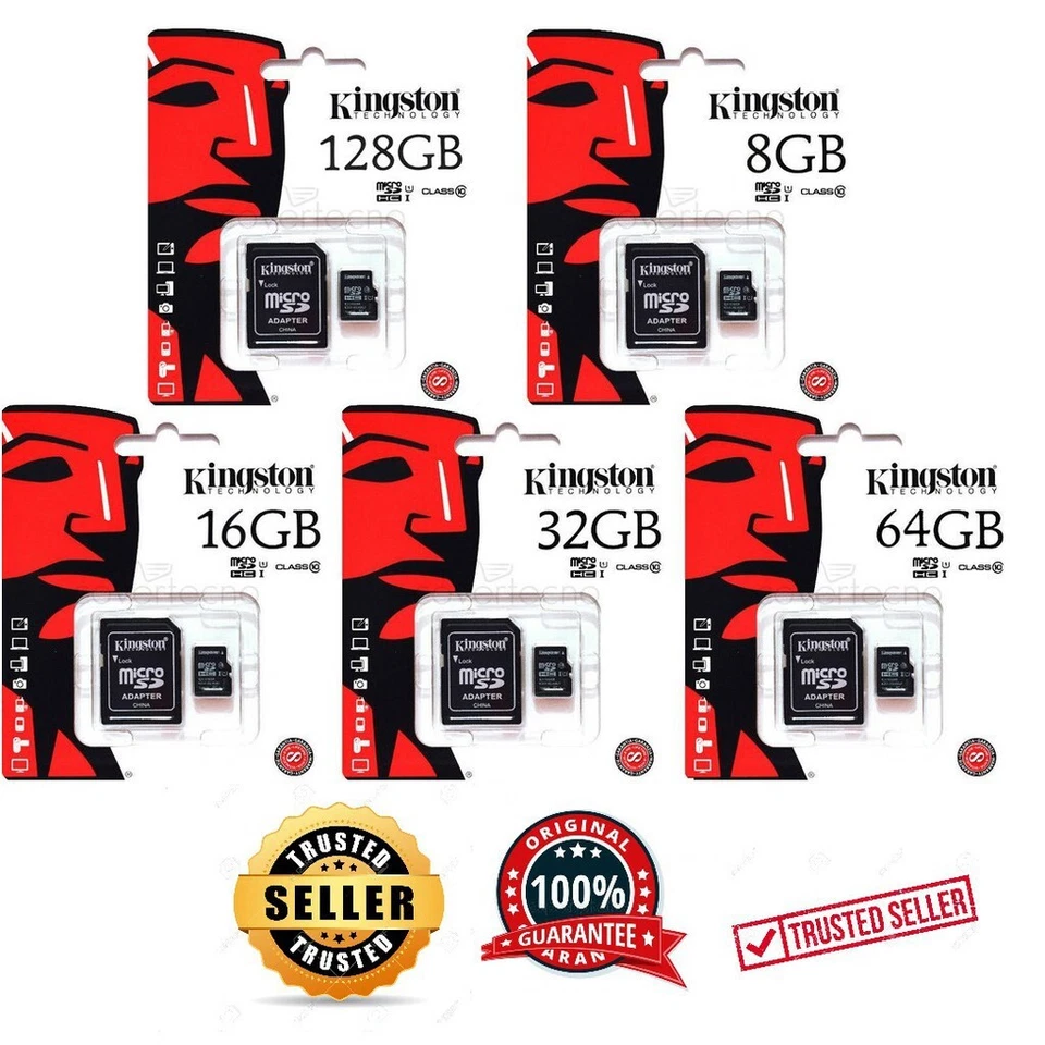 KINGSTON MICRO SD MEMORY CARD 8GB 16GB 32GB 64GB 128GB ADAPTER UK SELLER - Image 3 of 4