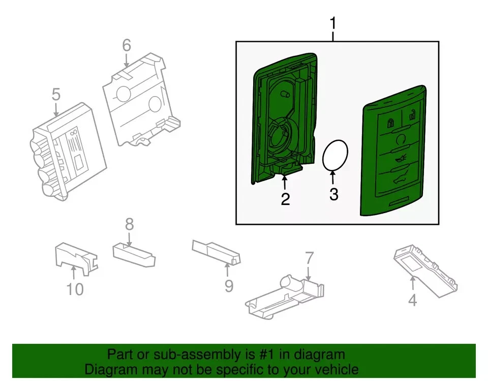 Genuine GM 5 Button Keyless Entry Remote Key Fob 22865375 - Image 4 of 4