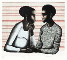 Gossip : Elizabeth Catlett : Archival Art Print
