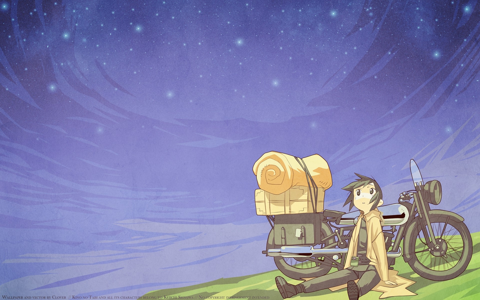 Anime kino no tabi boys motorcycle kinos journey digital Playmat Gaming Mat Desk