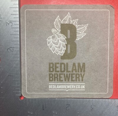 Bedlam Brewery UNITED KINGDOM 3.5 INCH SQUARE  BEER COASTER