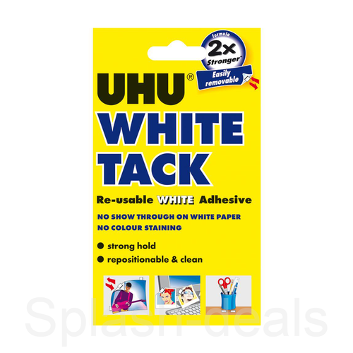 UHU White Tack Sticky Tac Trusted Reusable White Adhesive Putty