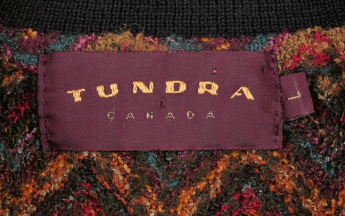 Suéter Polo De Colección Tundra Canadá Bronce Silenciado Granate Marrón Tejido Cuello L - Imagen 7 de 8