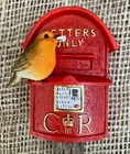 CR Pillar Box King Charles Post Box Stick In Decoration Vivid Arts Total Ht 16cm