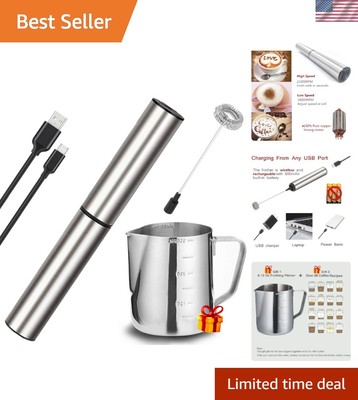 Rechargeable Handheld Milk Frother   Stainless Steel Foam Maker for Lattes