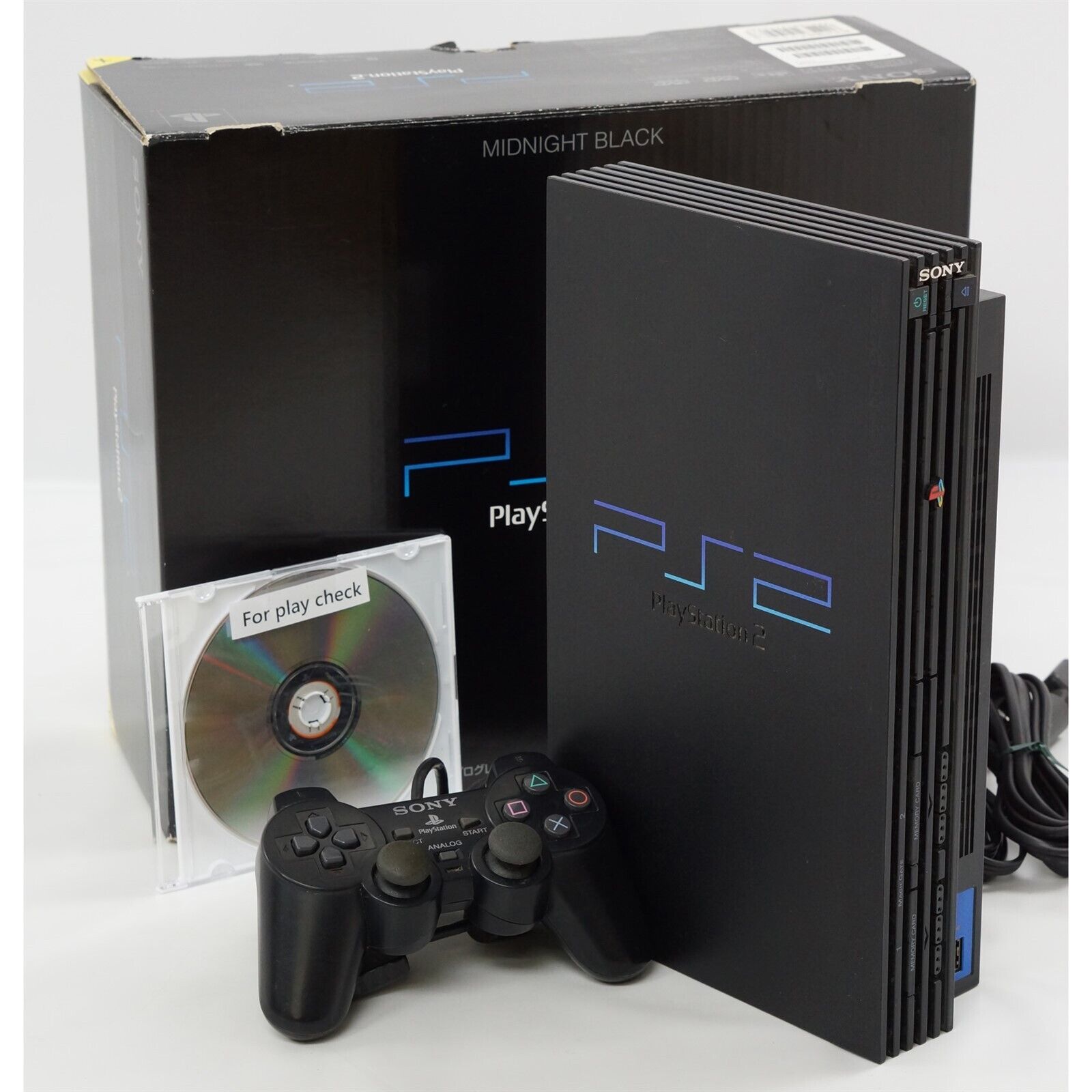 Playstation 2 Midnight Black Console Boxed SCPH-50000 Tested System  FJ0724621