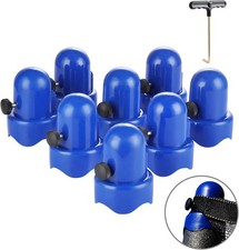 1.5" Diameter Trampoline Enclosure Pole Caps with Screw Thumb, Blue, Only Fit in