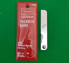 Vintage Sears 9- 4058 Companion Thickness Feeler Gauge USA