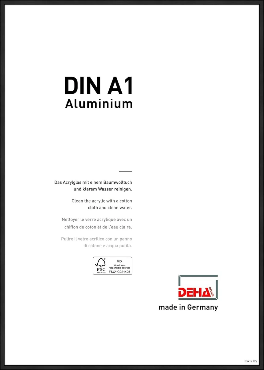 DEHA Design Bilderrahmen Boston 59,4 x 84,1 cm - Eleganter Stil