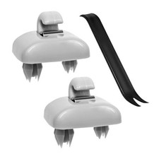 2PCS Upgraded Car Sun Visor Makeup Mirror Hook Clips Interior Sun Visor Grey