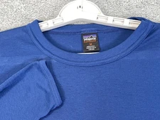 Patagonia Shirt Mens Medium Blue Capilene Long Sleeve Base Layer Made in USA