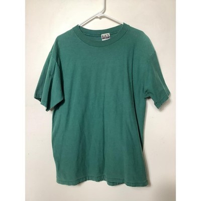 Vtg 90s Key Elements Mens Blank Green Heavyweight Boxy T-Shirt Made in USA Sz L