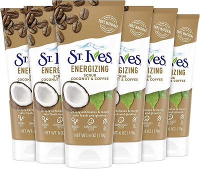 St. Ives Rise and Energize Face Scrub Deep Exfoliating Scrub Coconut and Coffee