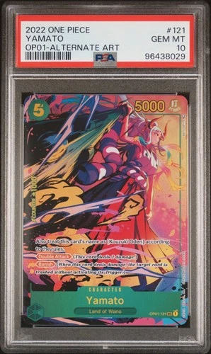 2022 ONE PIECE OP01-ROMANCE DAWN ALTERNATE ART #121 YAMATO PSA 10