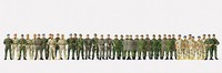 Preiser 16543 Soldaten, Gehend Und Stehend Bundeswehr, Brd, 39 Figuren, H0