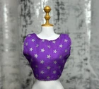 Vintage *Barbie* Clothes: Purple w/ Silver Stars Crop Top, 90's