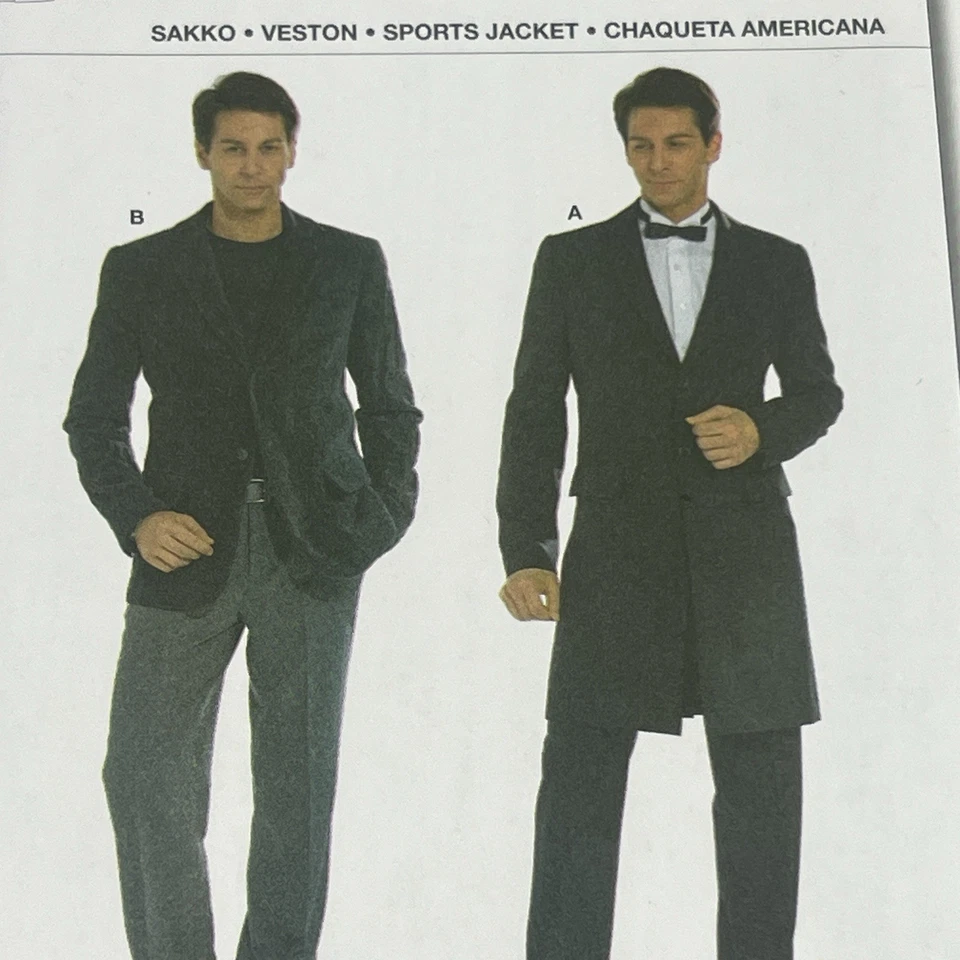 Burda Sew Pattern  7842 S 36-46 Men Fitted Sport Jacket Elegant Classic Uncut - Image 2 of 4