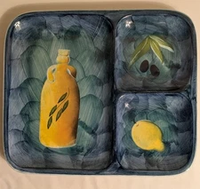 Vintage J C Penney Home Collection Still Life Divided Serving Tray Made In Italy