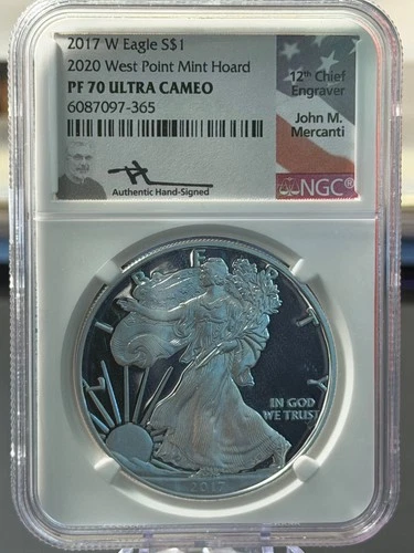2017 W American Silver Eagle (2020 West Point Hoard) NGC PF70 Ultra Cameo