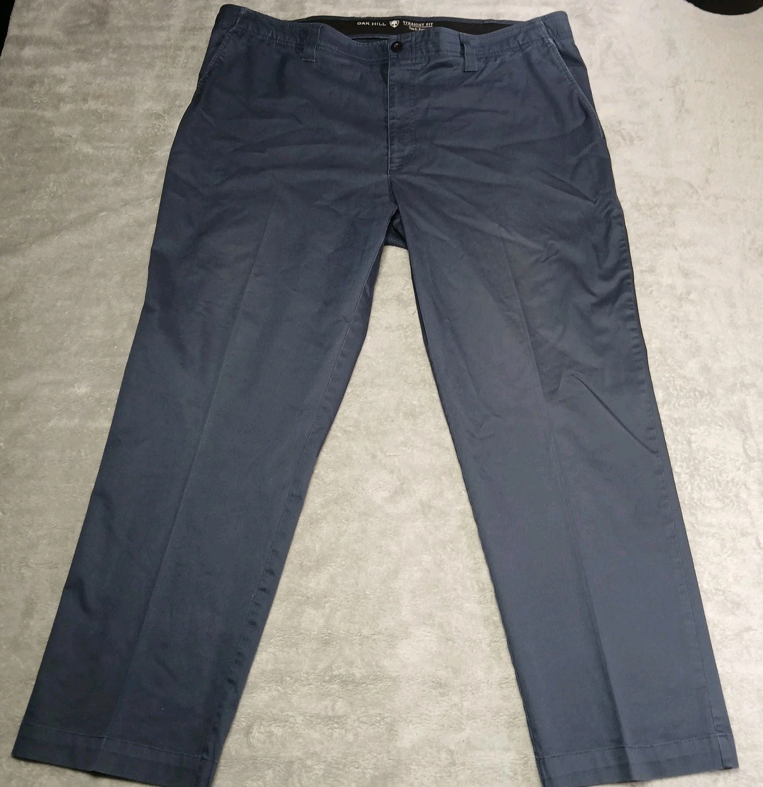Oak Hill Men 46x30 46 x 30 Blue Flat Front Straight Lightweight Tech Pants Golf