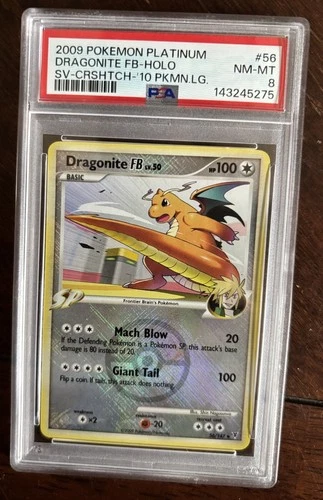 2009 POKEMON PLATINUM SUPREME VICTORS #56 DRAGONITE FB-HOLO PSA 8