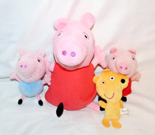 Lot 4 Peppa Pig Plush - 14"  8" Peppa George Teddy - Perfect