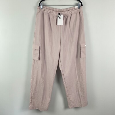 Nike Sportswear Women Size L Essential High-Rise Woven Cargo Pants Pink