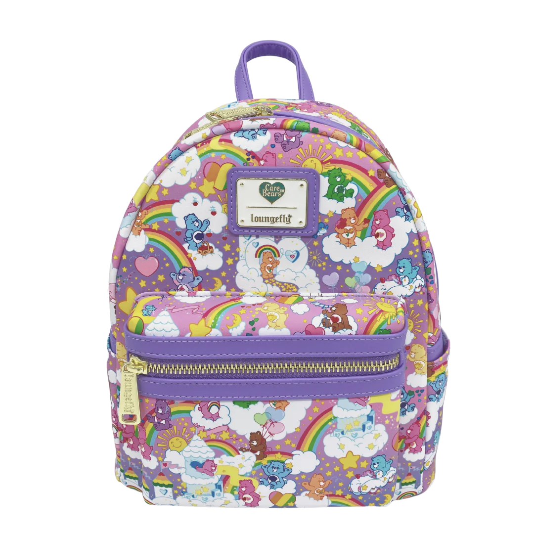 Loungefly Carebears Purple Sunshine All Over Mini Backpack  display picture 3