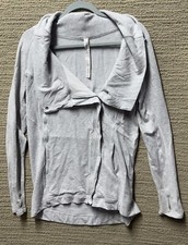 Lululemon Womens Jacket Sz 4 Gray Coast Easy Wrap Full Zip Heathered Core Yoga