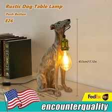 Rustic Dog Decoy Table Lamp Light Dog Desk Lamp Bedroom Offices Lighting Decor