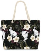 Void Tasche Tropenwald Hasen Hibiskus Zauberer Show Blumen-Muster